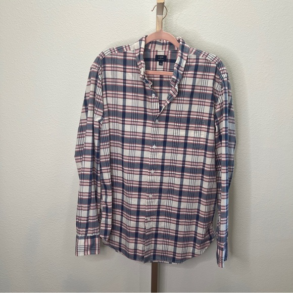J. Crew summer plaid button down shirt XL - Picture 1 of 6